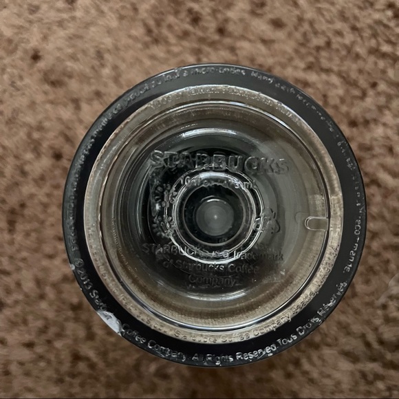 Starbucks burlap sparkly fall autumn tumbler w/flip top lid 16 oz 2013 - Picture 6 of 6